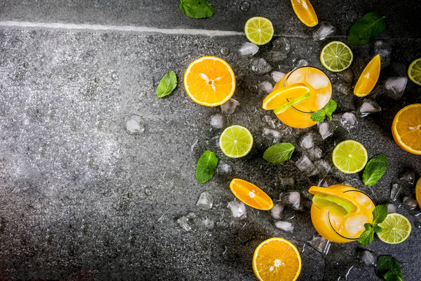 Portakal ve limon ile yaz narenciye yumruk - Fotoğraf, Görsel