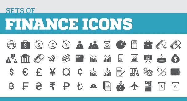 Illustration of icons for finance and finance metaphors. Univers - Photo, Image