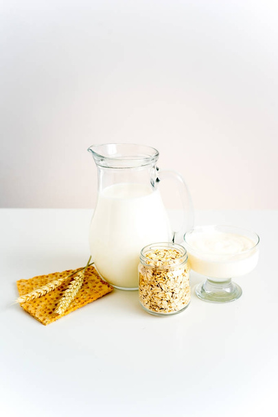 Oatmeal cookies with milk - Valokuva, kuva