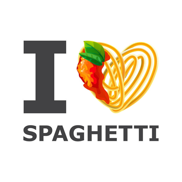 i love spaghetti design isolated vector background - Διάνυσμα, εικόνα