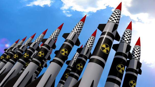 Nukleáris rakéták. 3D render - Fotó, kép