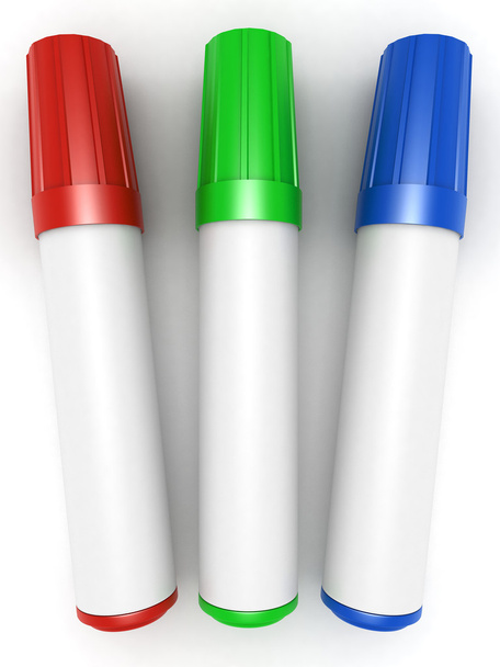 trzech kolorów markerów - Zdjęcie, obraz