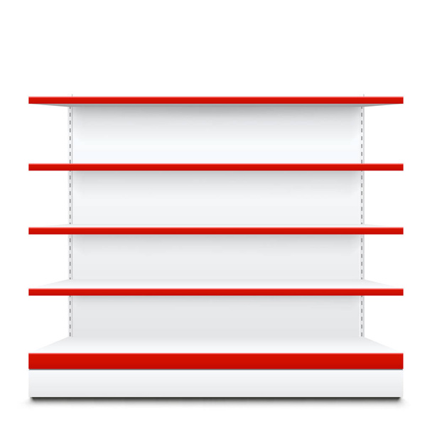 shelves with red front - Vector, Imagen
