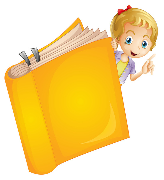 A girl and a book - Vector, Image