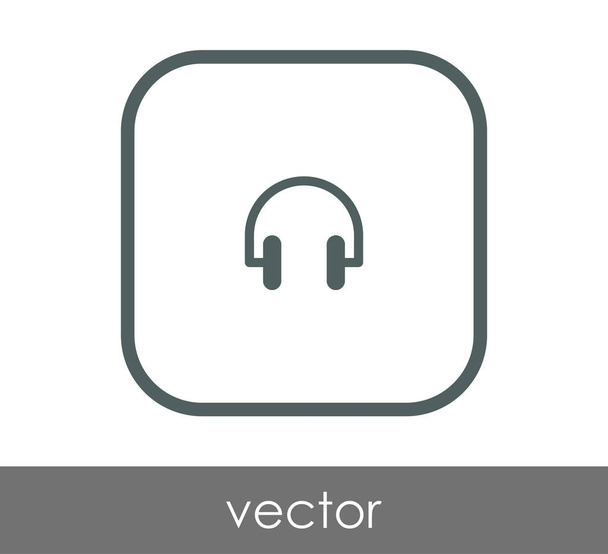 headphones flat icon - Vector, Image