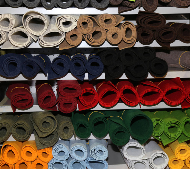 types of cloth for sale in the haberdashery shop - Photo, Image