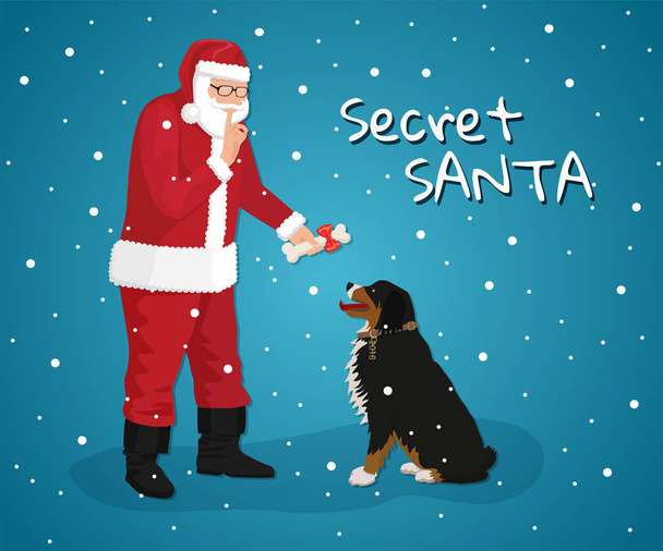 Tajný Santa rok psa na východním kalendáři - Vektor, obrázek