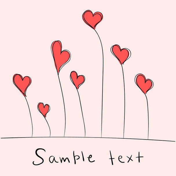 Valentines day card, liefde, hart kaart - Vector, afbeelding