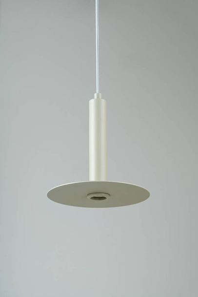 Metal hanging beige lamp - Φωτογραφία, εικόνα