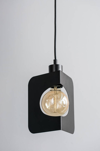 Hanging metal black edison lamp - Фото, изображение
