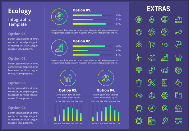 Ecology infographic template, elements and icons. - Vektor, kép