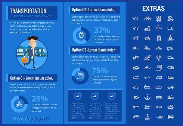 Transportation infographic template and elements. - Wektor, obraz