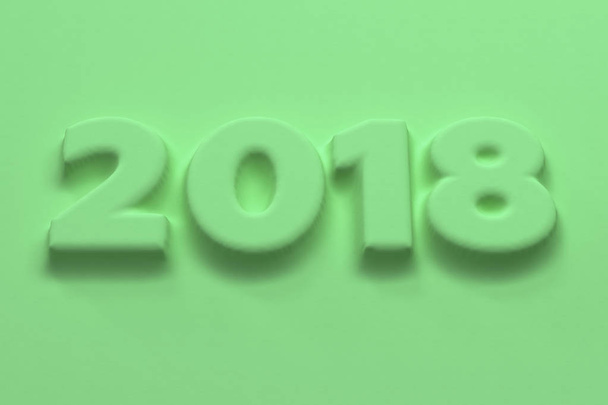 Green 2018 number bas-relief - Fotografie, Obrázek