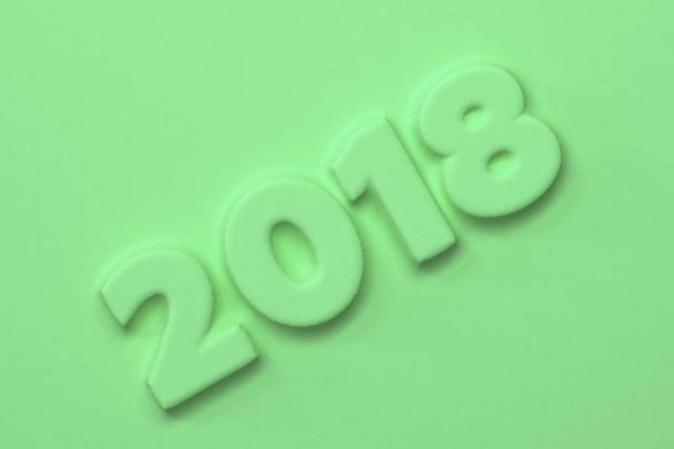 Green 2018 number bas-relief - Zdjęcie, obraz