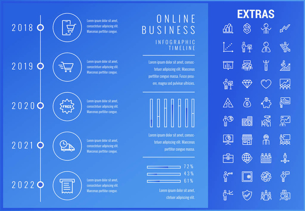 Online business infographic template and elements. - Vettoriali, immagini