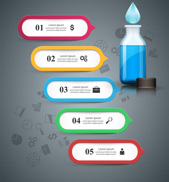 Business Infographics. Medicine bottles,  Recipe icon. - Vector, Image