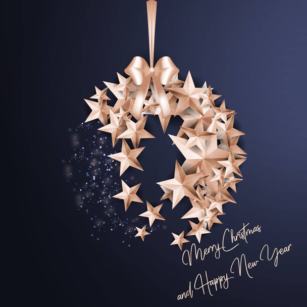 Merry Christmas Ball made from Stars - Vector, Imagen