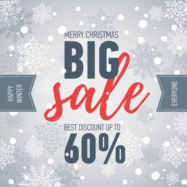 Christmas sale banner.Big sale 50.Holiday discount - Вектор,изображение