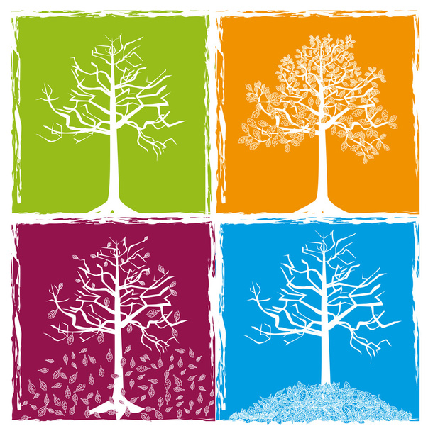 Four color seasons - Vector, Image