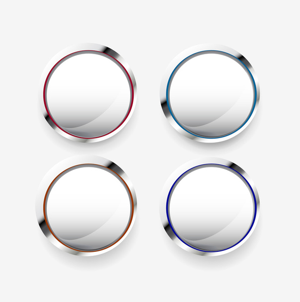 Blank white vector buttons - Vector, Image