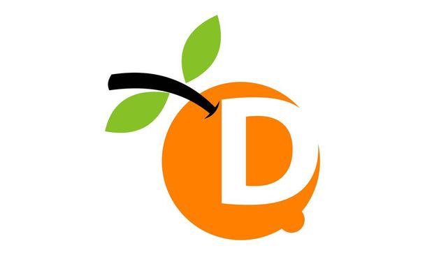 Orangenfrucht Buchstabe d - Vektor, Bild
