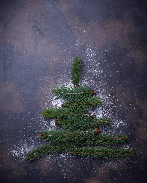 Christmas tree from a fir branches - Фото, зображення