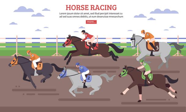 Ilustração de corridas de cavalos
 - Vetor, Imagem