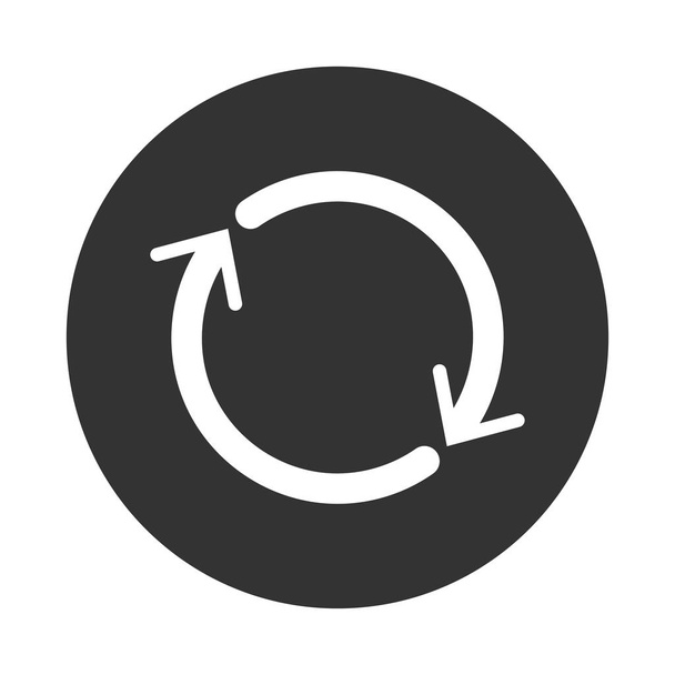 Restablecer icono en el círculo negro - vector de diseño icónico
 - Vector, Imagen