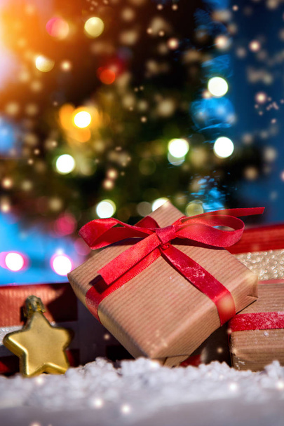 Christmas background with  gifts - Φωτογραφία, εικόνα
