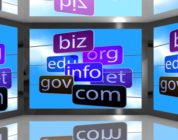 Domains auf dem Bildschirm zeigt verschiedene Arten von Webseiten - Foto, Bild