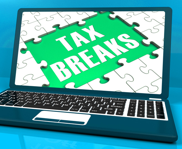 daňové přestávky na notebooku, ukazuje internet zdanění - Fotografie, Obrázek