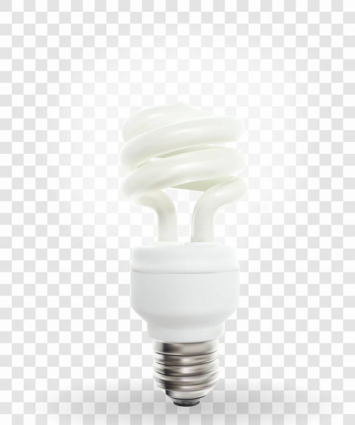 Lighting Powersave lamp on transparent Background. Vector Illustration. - Vector, Image