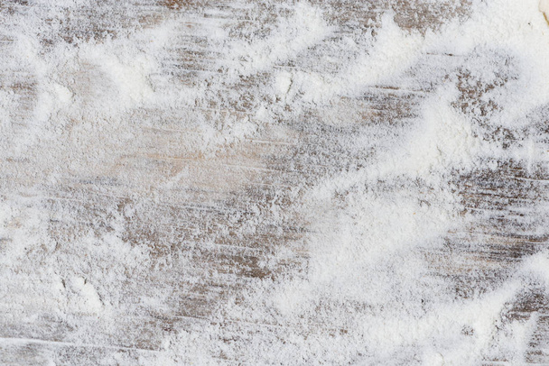 wooden board with flour, background - Zdjęcie, obraz