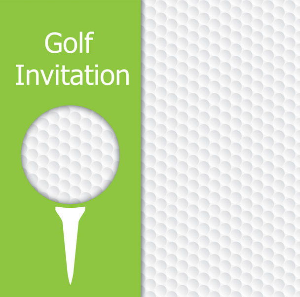 Invitation tournoi de golf design graphique. Le design représentant la balle de golf et la texture, vert, tee
. - Vecteur, image