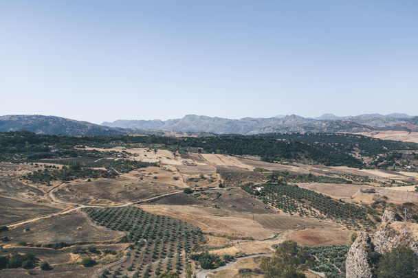 piękny krajobraz wzgórz i gór, ronda, Hiszpania - Zdjęcie, obraz