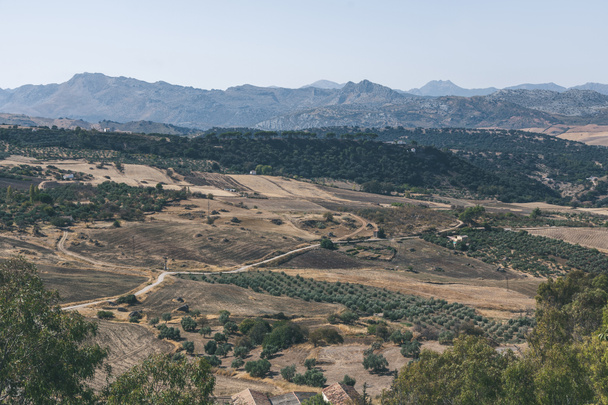 όμορφο τοπίο με λόφους και βουνά, ronda, Ισπανία - Φωτογραφία, εικόνα