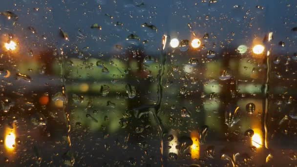 Havaalanı Uçak penceresinden, yağmur yağar - Video, Çekim