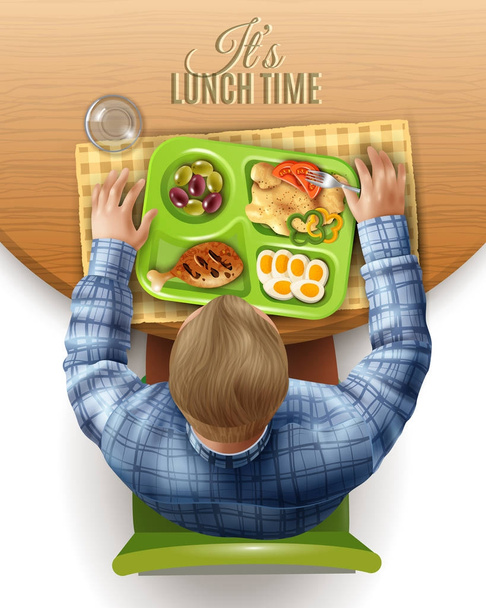 Boxed Lunch Mann Illustration - Vektor, Bild