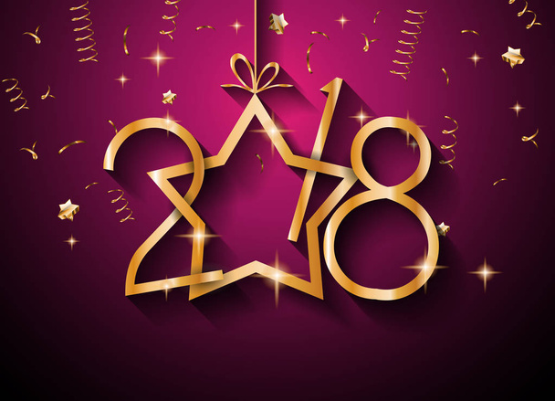 2018 Happy New Year Background for your Seasonal Flyers and Greetings Card or Christmas themed invitations - Vector, Image