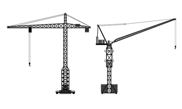 Tower crane structure for building construction - Vector, Image