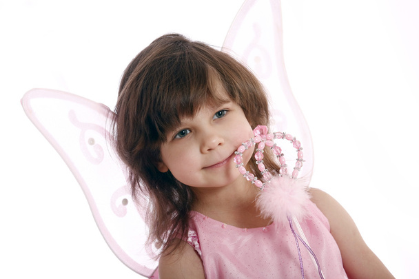 Beautiful girl in a fairy costume with butterfly wings - Foto, Imagem