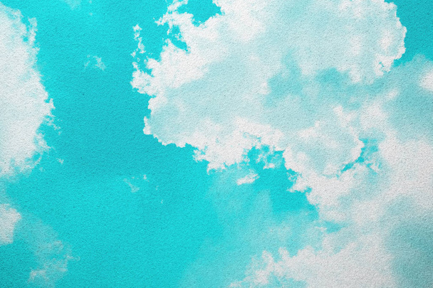 Cor vintage verão céu azul e nuvem branca textura de vidro fosco como fundo - design de interiores e decoração
 - Foto, Imagem