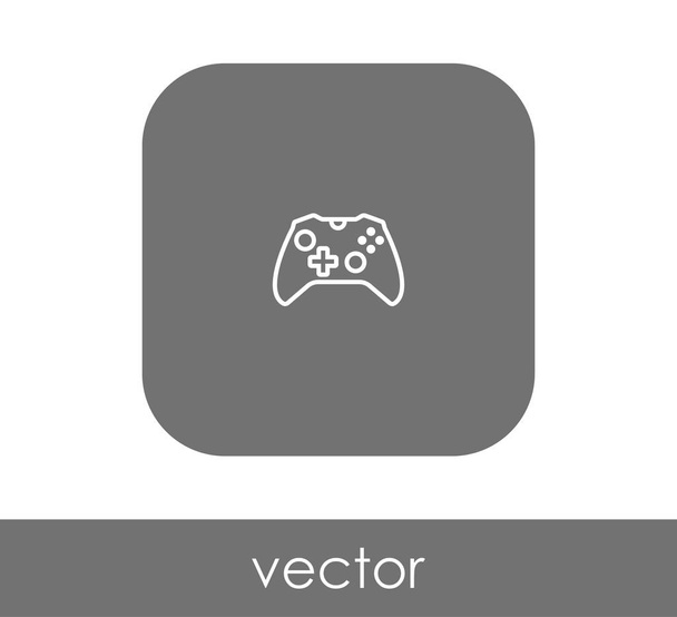 joystick flat icon in rounded square - Vektör, Görsel