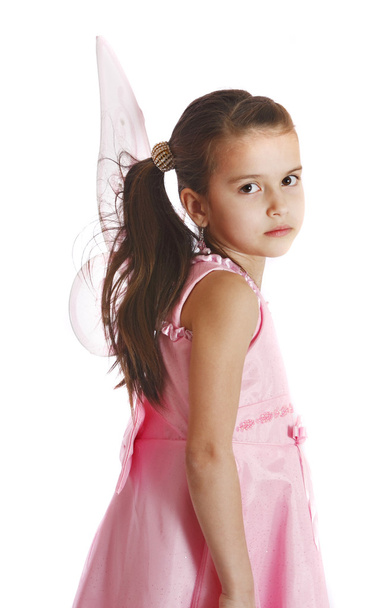 mooi meisje in een fee kostuum met vlinder vleugels - Foto, afbeelding
