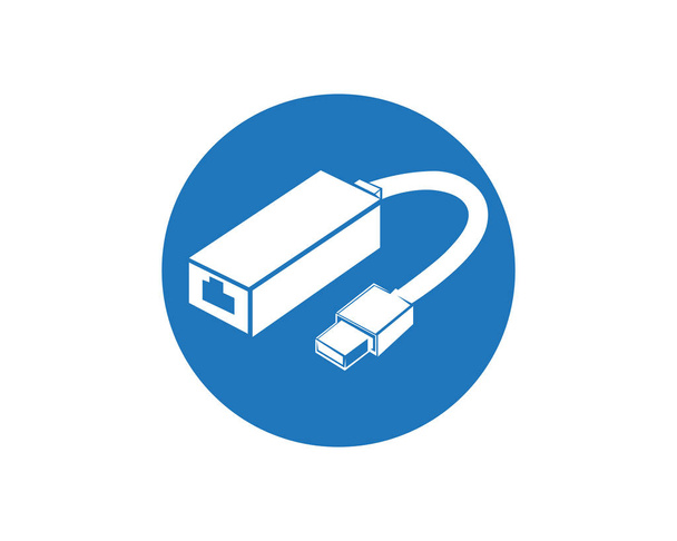 Kabel przewód komputera i Podłącz zestaw ikon - Wektor, obraz