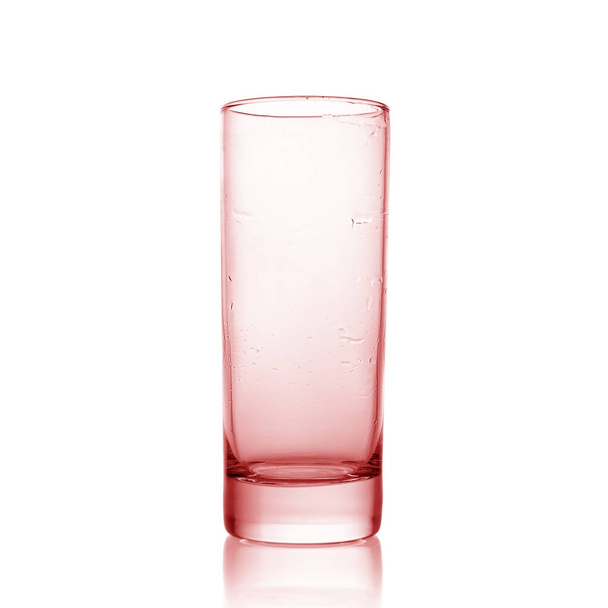 Glass tumbler on white background. tall glass, H20 - Zdjęcie, obraz