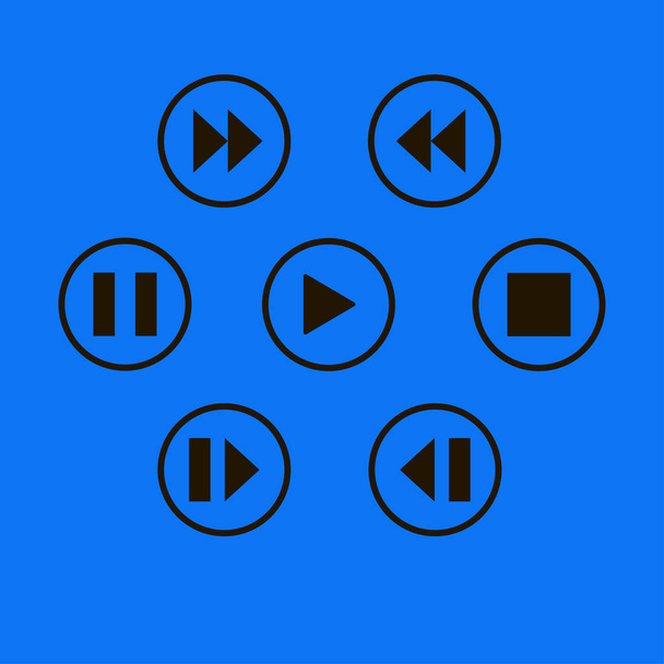 media player control buttons - Vector, Image