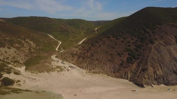 wilde Strände im südwestlichen Alentejo und Naturpark an der Küste, Portugal  - Filmmaterial, Video