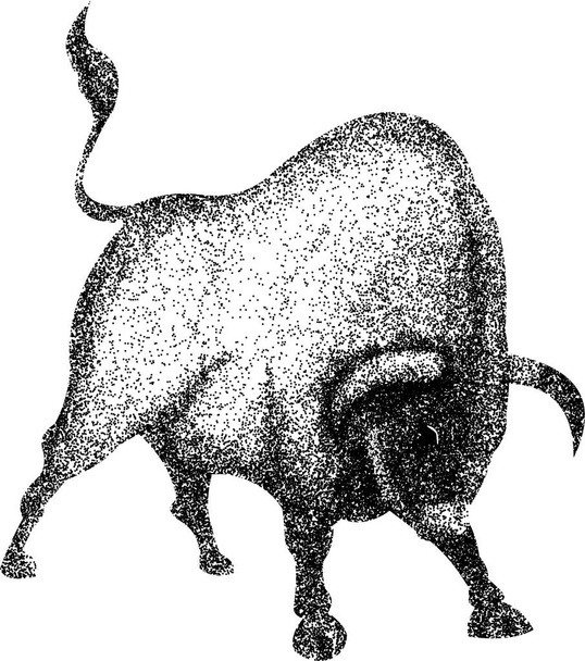 Εικόνα κεντητή σιλουέτα ταύρου - Διάνυσμα, εικόνα
