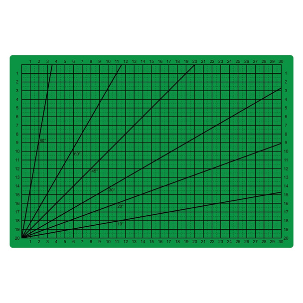 Gitter Linien Schneiden Matte Handwerk Maßstab Karte Stoff Leder Papier Pappe Vektor Illustration - Vektor, Bild